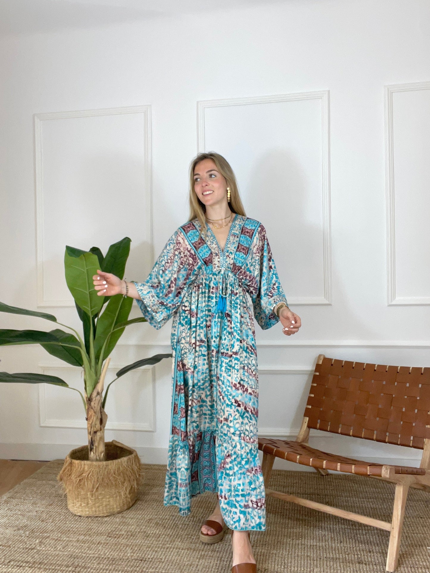 Vestido Musetre Azul