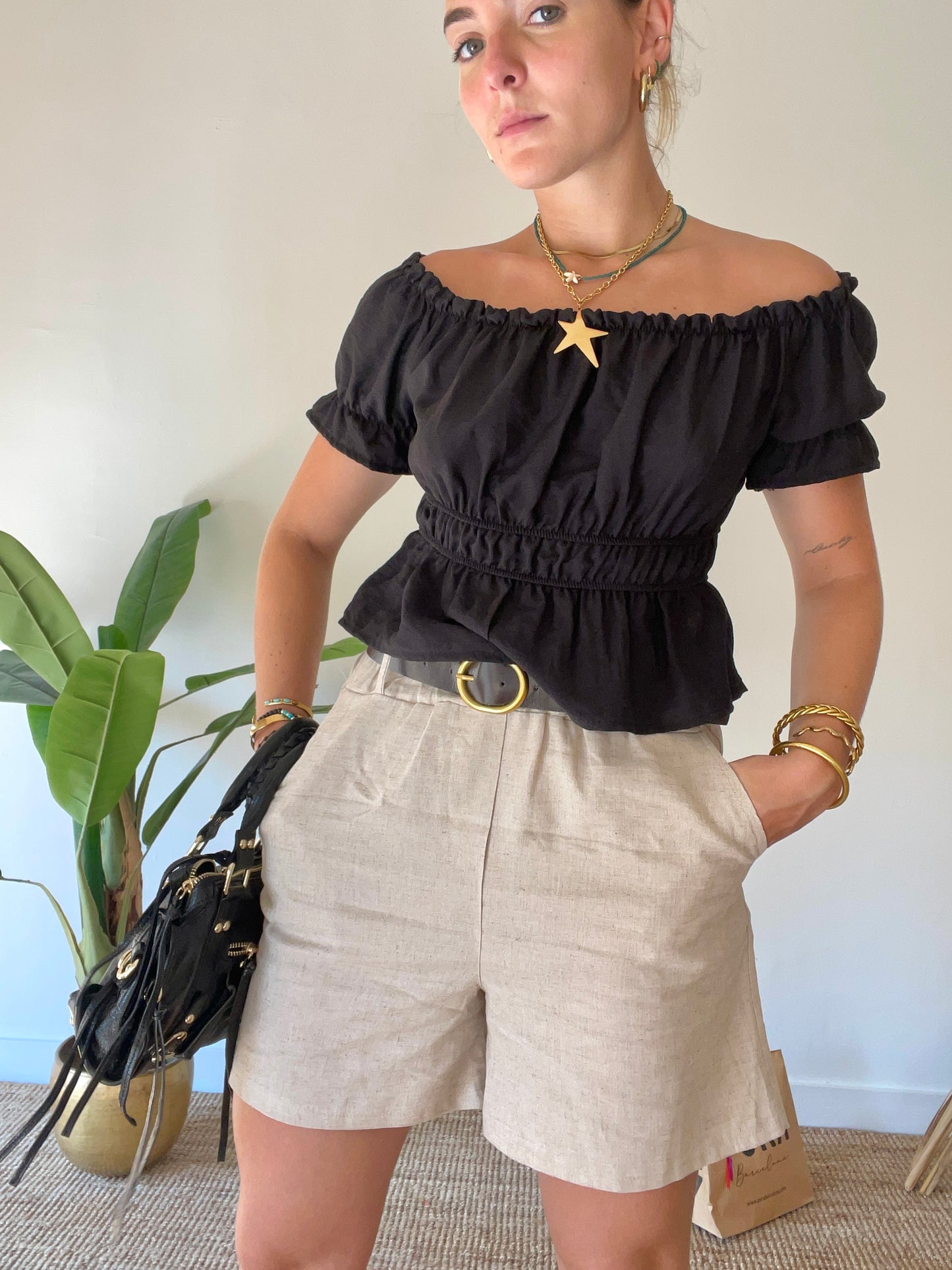 Top Claudine Negro