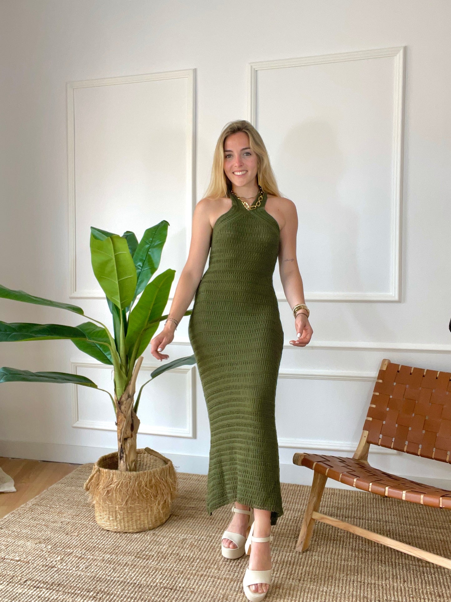 Vestido Perham Caqui